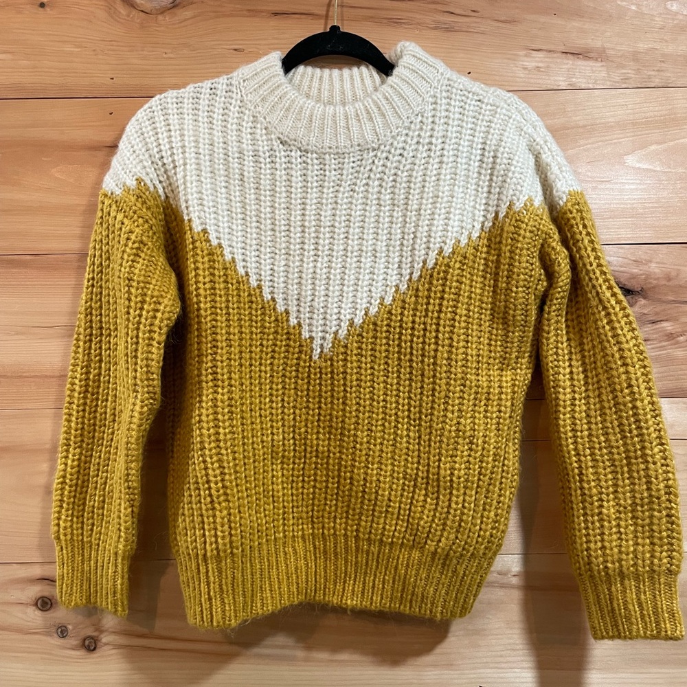 Petite Studio Mustard and Cream Sweater